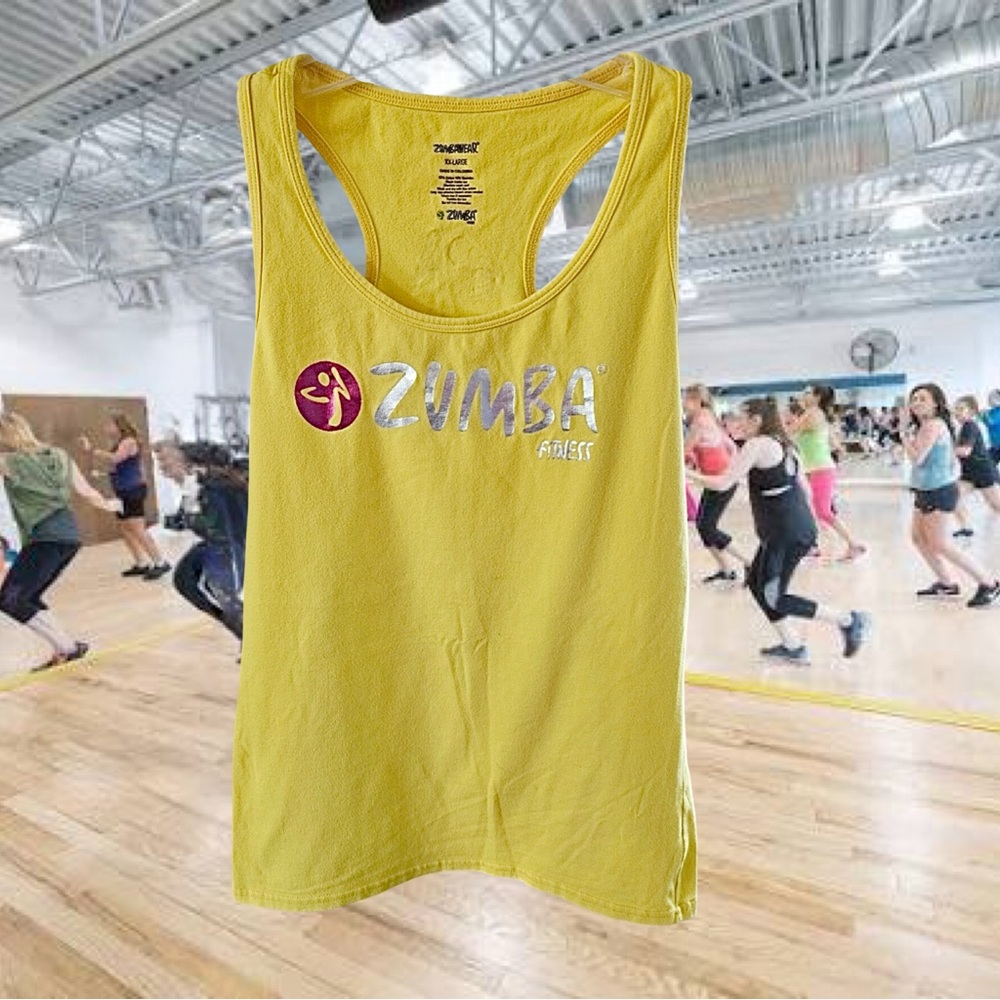 Lot of 4 Zumba Tank Tops - Teal, Purple, Yellow, Black/Lime Green Size XXL - Picture 5 of 9